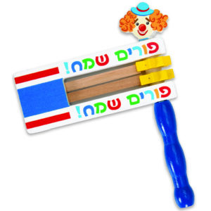 רעשן עץ צבעוני ליצן 15X14ס"מ