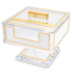 כלי למצה מאקריליק מהודר עם רגל 22x22x20 ס"מ