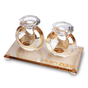 סט פמוטים ומגש מהודר קריסטל זהב