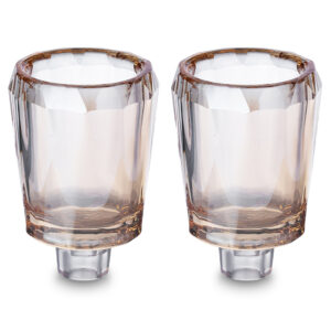 זוג כוסיות קריסטל מוזהב לשמן 7X5 ס"מ