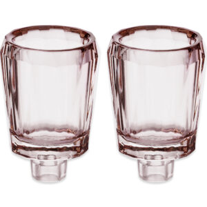 זוג כוסיות קריסטל רוז גולד לשמן 7X5 ס"מ