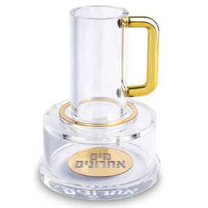 מים אחרונים מאקריליק שקוף עם זהב 11 ס"מ