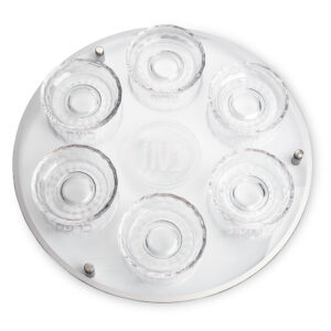 צלחת פסח מזכוכית וקריסטל מהודרת 40 ס"מ