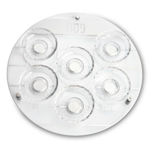 צלחת פסח מזכוכית וקריסטל מהודרת 40 ס"מ