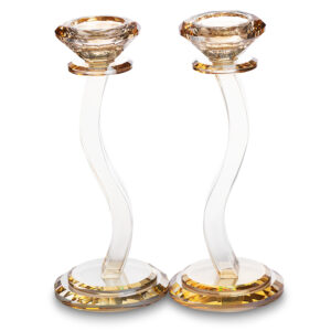 זוג פמוטי קריסטל מהודרים 22 ס"מ