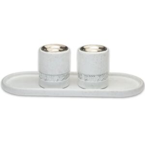 סט פולימר מגש להדלקת נרות וזוג פמוטים מהודרים