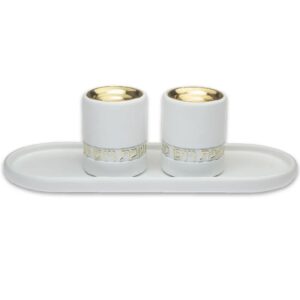 סט פולימר מגש להדלקת נרות וזוג פמוטים מהודרים