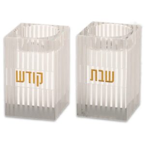 זוג פמוטי קריסטל מרובע 8 ס"מ