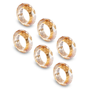 סט 6 חבקי מפית קריסטל זהב