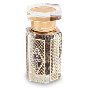 כלי לבשמים מקריסטל עם פלקטה "עיטור" 8.5*5 ס"מ עם פרחים