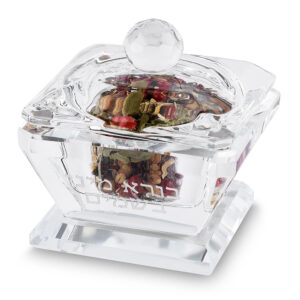 כלי עם מיני בשמים מקריסטל עם מכסה 4X6 ס"מ