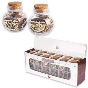 סטנד כלי בשמים זכוכית עם ציפורן מעורב 24 יח