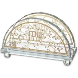 מפיון קריסטל מהודר עם פלקטה "פרחים" 15.5X10 ס"מ