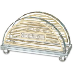 מפיון קריסטל מהודר עם פלקטה "פסים" 15.5X10 ס"מ