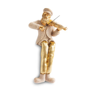 חסיד יושב מפוליריזן עם רגלי בד 10.5 ס"מ - מנגן בכינור