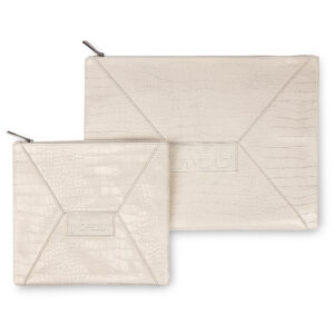 סט טלית תפילין דמוי עור לבן 36X29 ס"מ