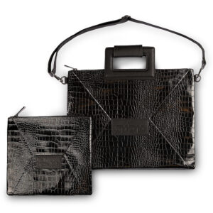 תיק מפואר לטלית דמוי עור שחור 36X29 ס"מ