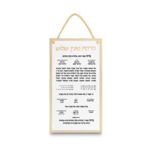 ברכת מעין שלוש מאקריליק נוסח אשכנזי 22X15 ס"מ