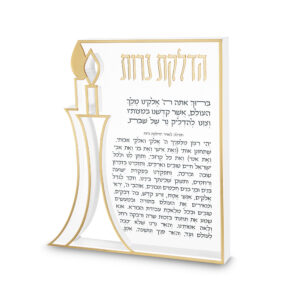 הדלקת נרות אקריליק בלוק עם עיצוב נרות מובלטים זהב 23X20 ס"מ