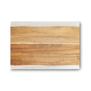 מגש חלה עץ טבעי עם אפוקסי 41X28 ס"מ