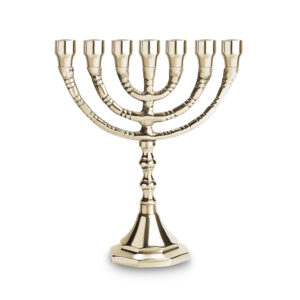 מנורה אלומיניום 7 קנים גימור זהב 15*18 ס"מ