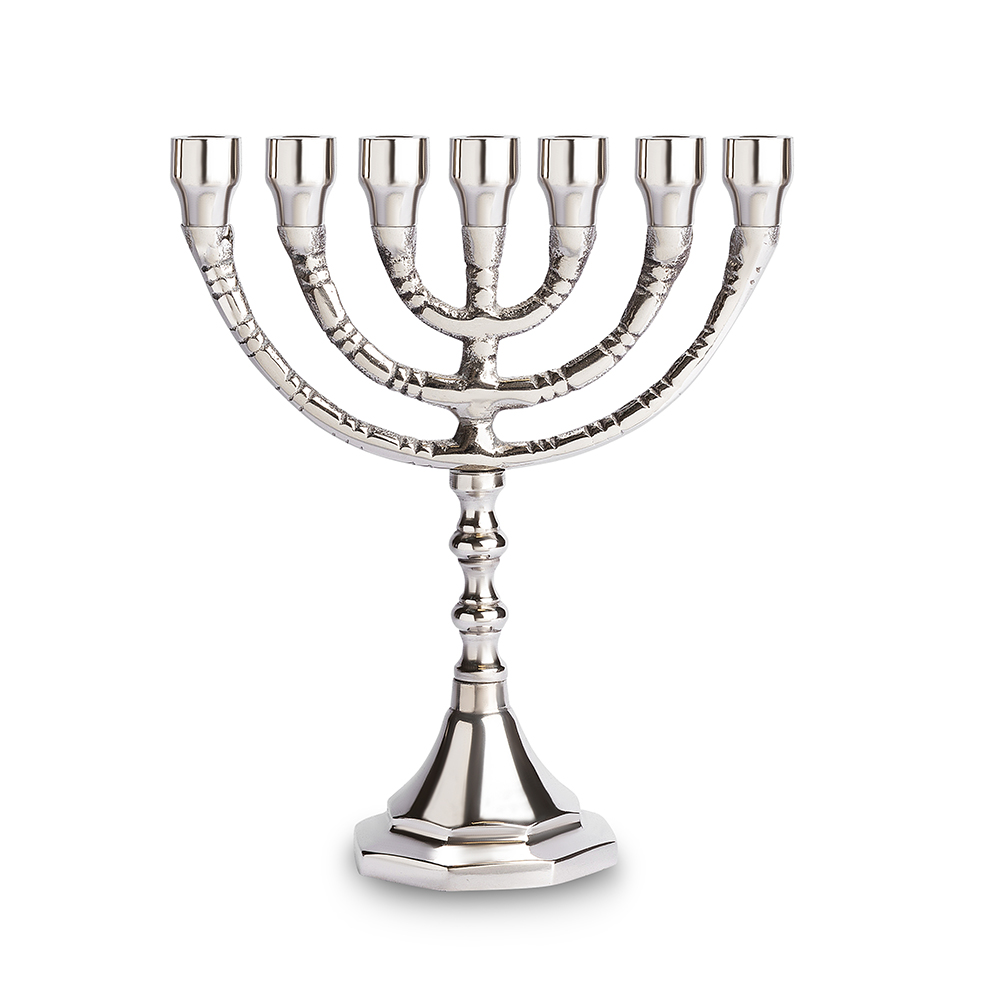 מנורה אלומיניום 7 קנים גימור ניקל 15X18 ס"מ