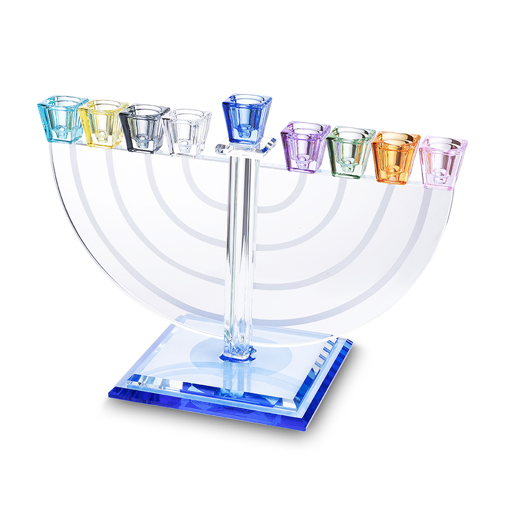 פריץ תת0609 חנוכייה קריסטל מהודרת 22x30 ס"מ - צבעוני
