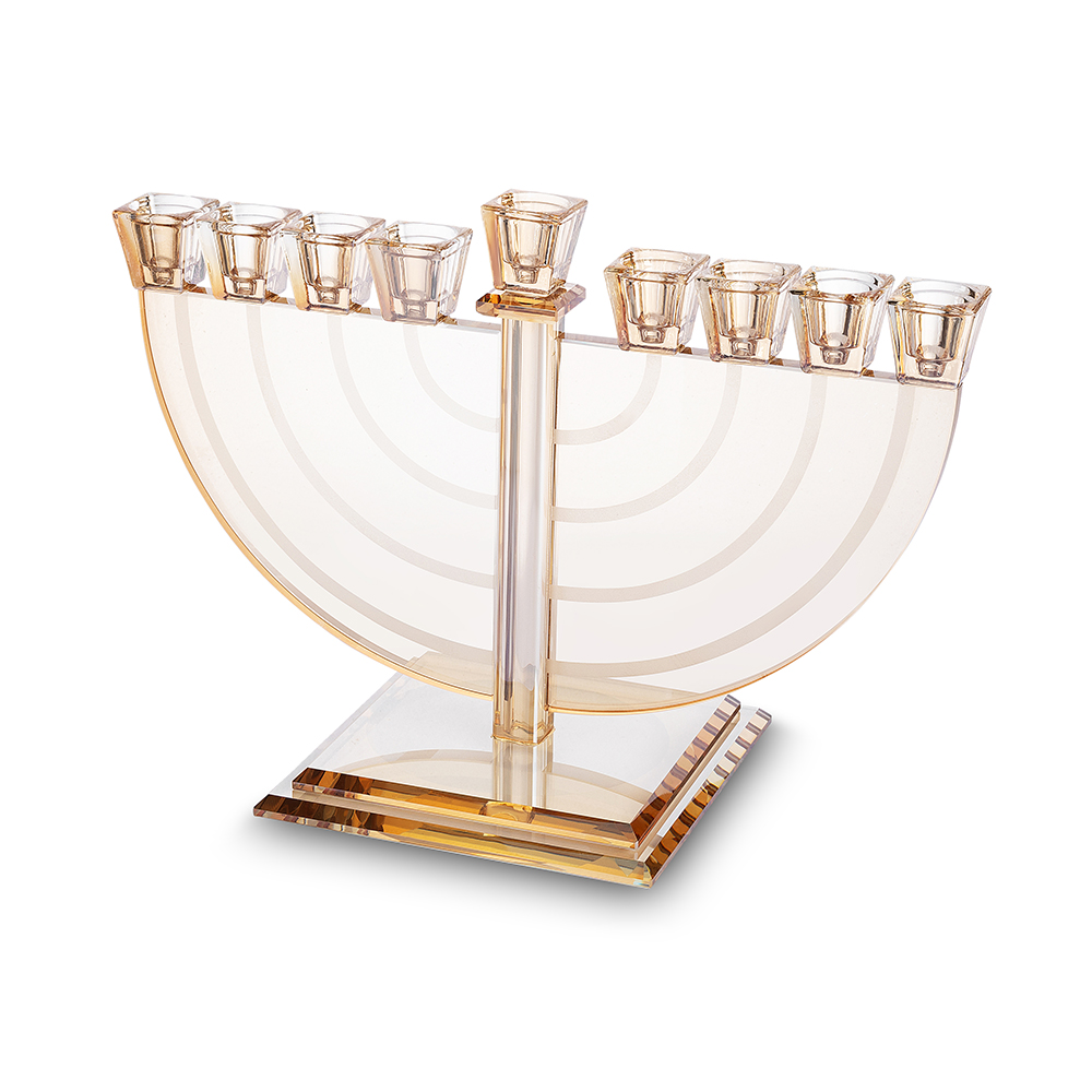 פריץ תת0609 חנוכייה קריסטל מהודרת 22x30 ס"מ - זהב