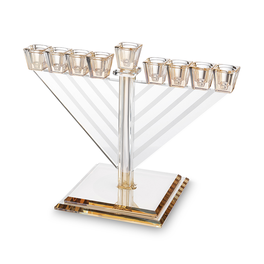 פריץ תת0609 חנוכייה קריסטל מהודרת 28X27 ס"מ - זהב