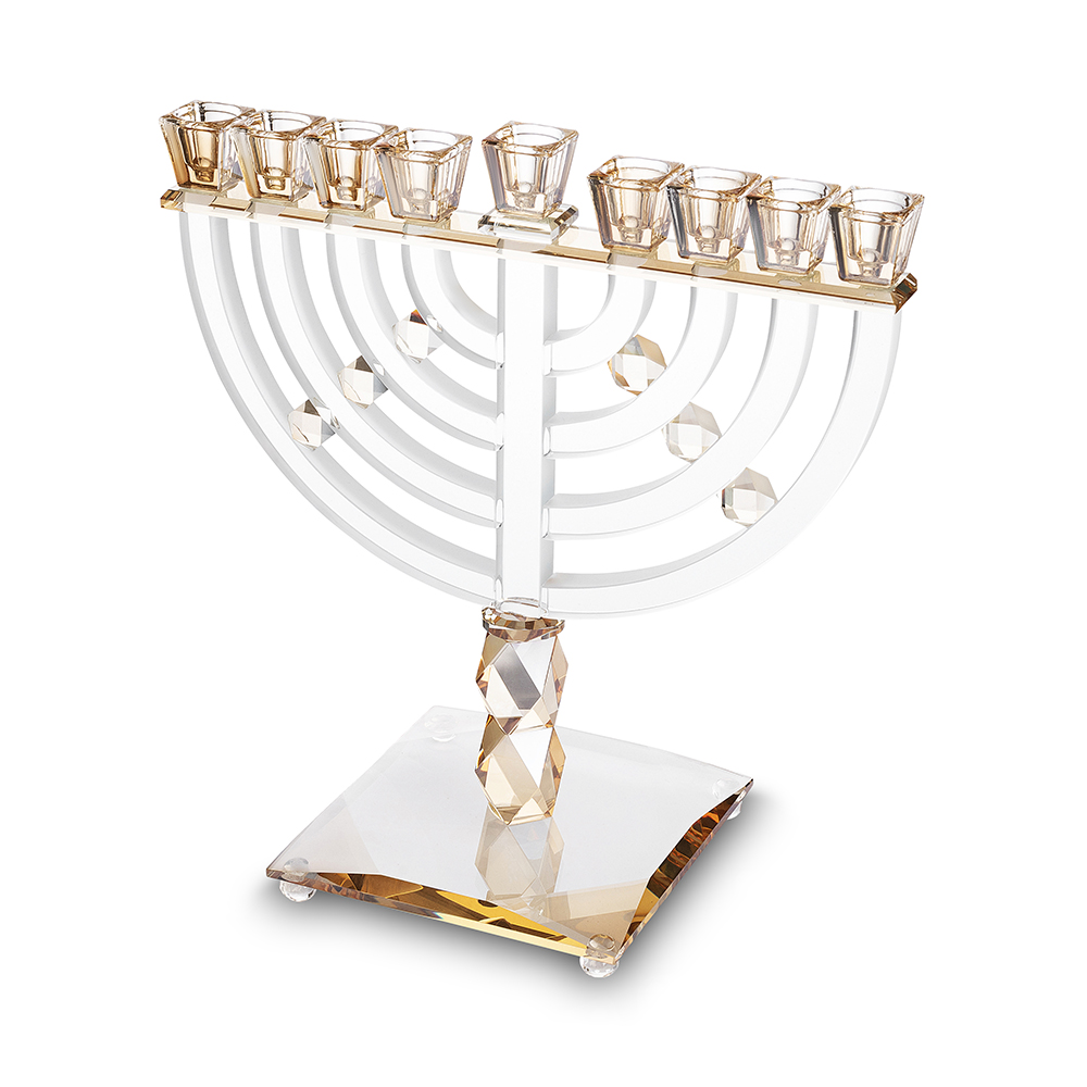 פריץ 409 חנוכייה קריסטל מהודרת 31x37 ס"מ - זהב