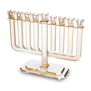 פריץ 409 חנוכייה קריסטל מהודרת 32x35 ס"מ - זהב
