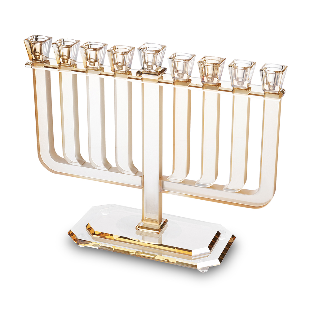 פריץ 409 חנוכייה קריסטל מהודרת 32x35 ס"מ - זהב