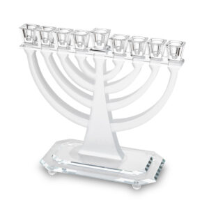 פריץ 409 חנוכיה קריסטל מהודרת 28x30 ס"מ - שקוף ומט