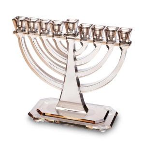 פריץ 409 חנוכיה קריסטל מהודרת 28x30 ס"מ - רוז גולד
