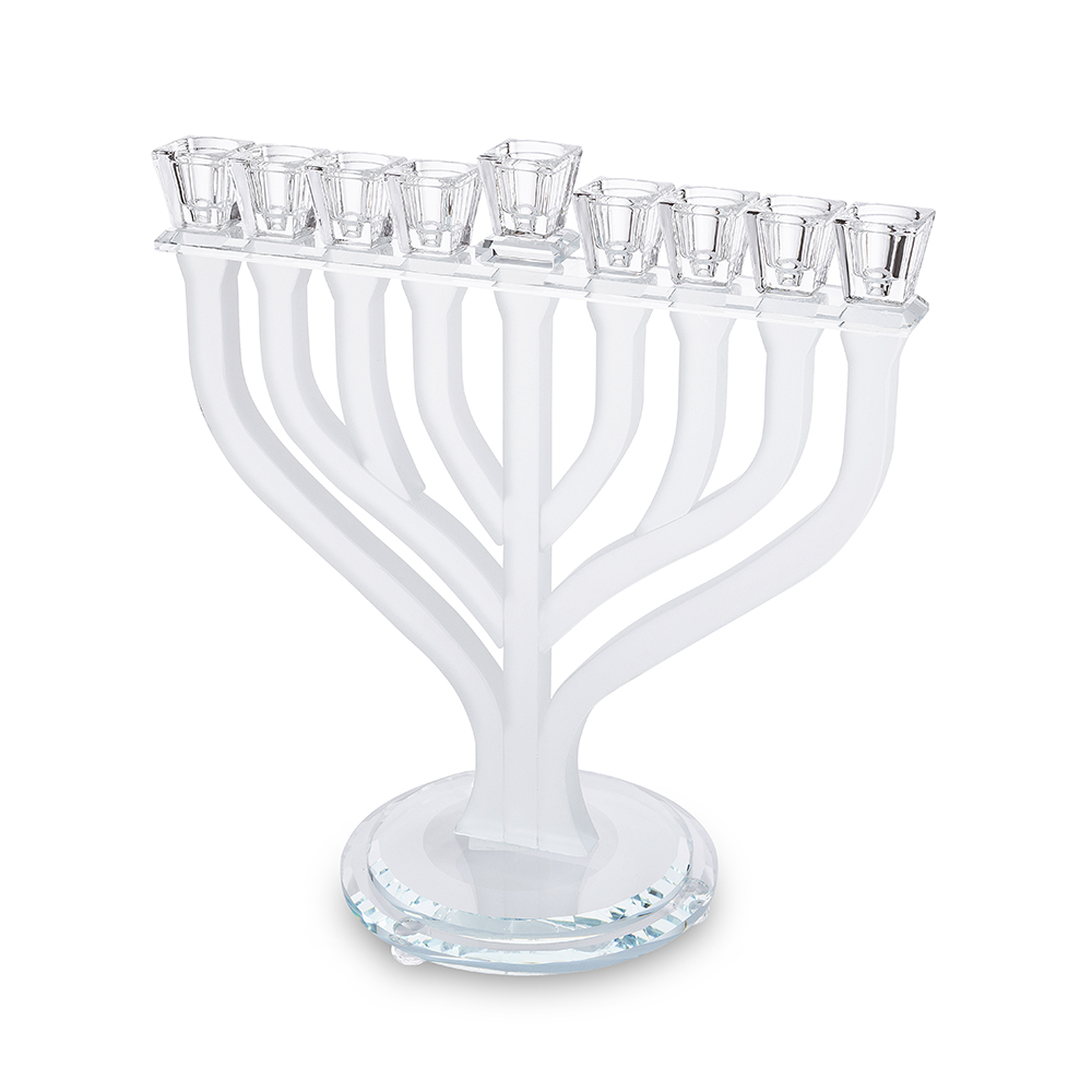פריץ 409 חנוכייה קריסטל מהודרת 29x36 ס"מ - מט ושקוף