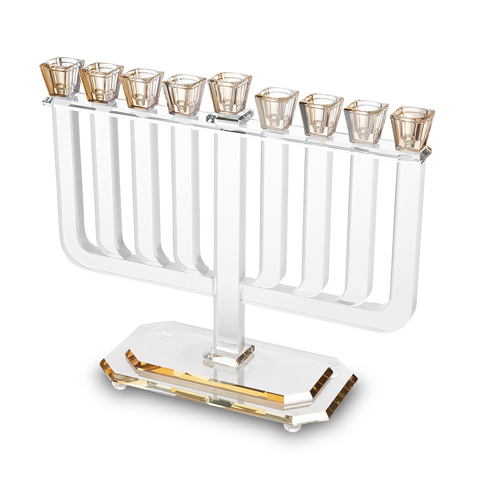 פריץ 409 חנוכייה קריסטל מהודרת 29x30 ס"מ - זהב