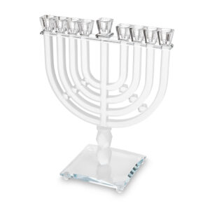 פריץ 409 חנוכייה קריסטל מהודרת 32x42 ס"מ - שקוף ומט