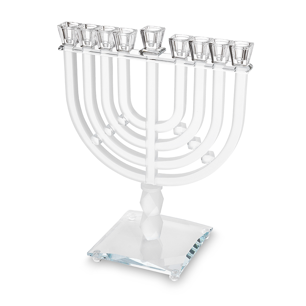 פריץ 409 חנוכייה קריסטל מהודרת 32x42 ס"מ - שקוף ומט