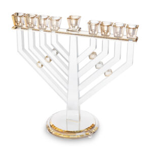 פריץ 409 חנוכייה קריסטל מהודרת 33x36 ס"מ - זהב