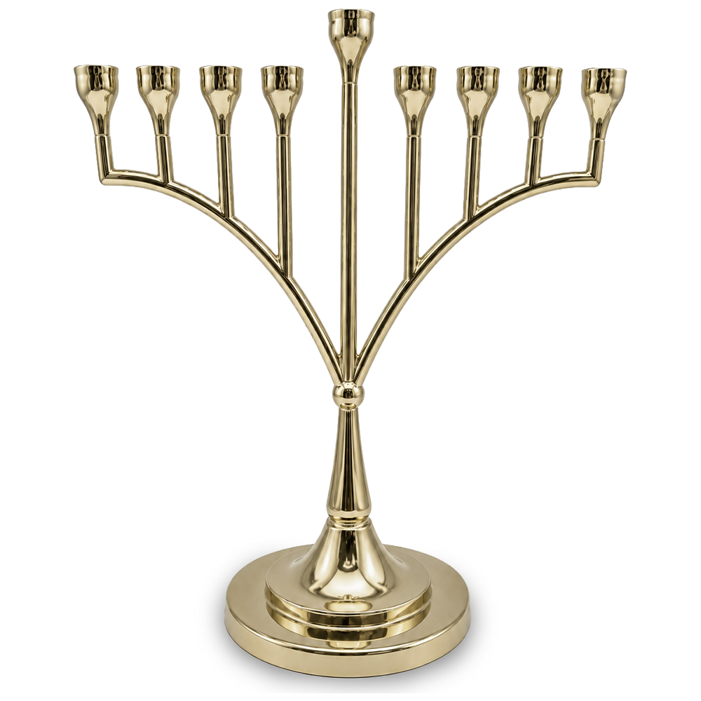פריץ 609 חנוכייה מתכת ציפוי זהב 29X29 ס"מ