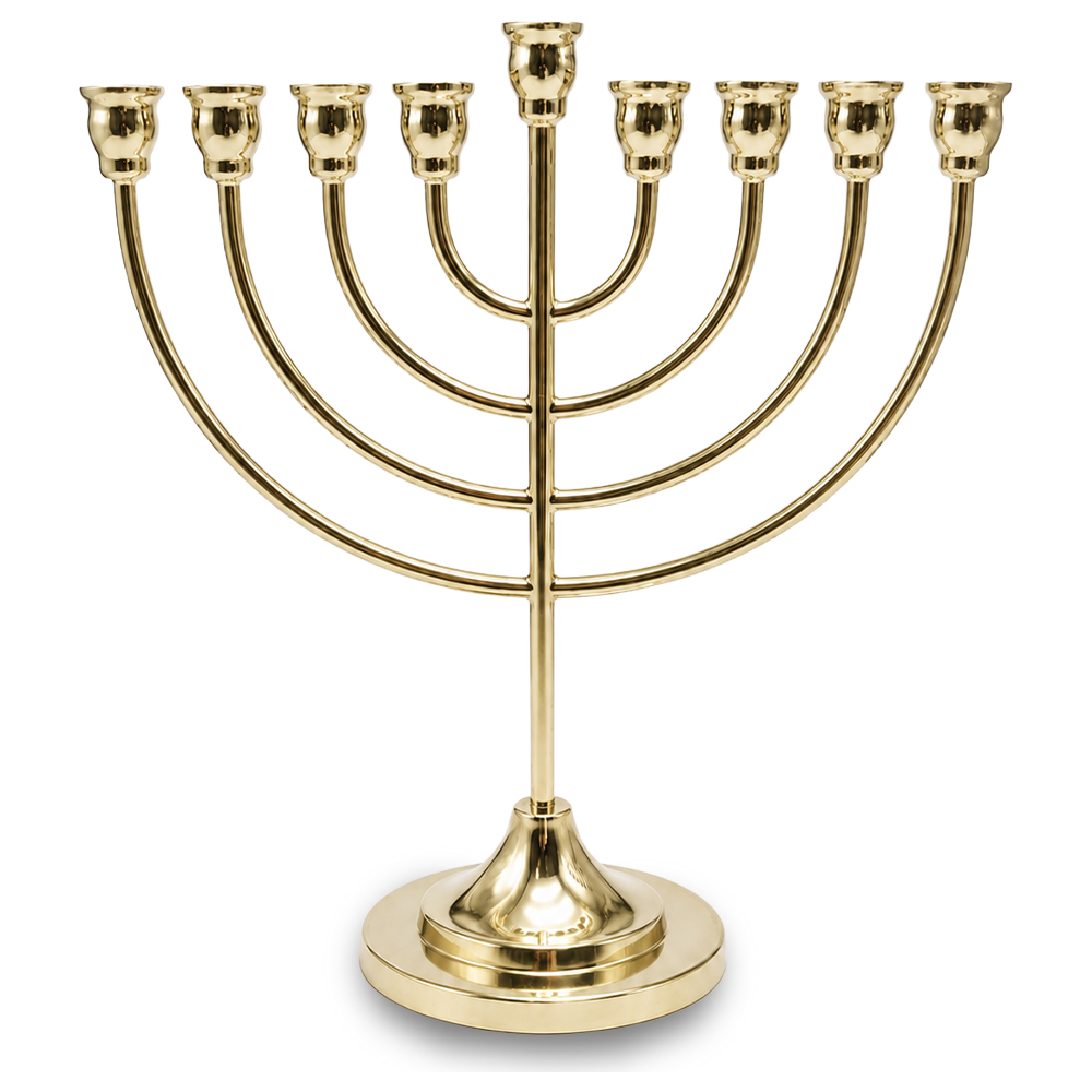 פריץ 609 חנוכייה מתכת ציפוי זהב 29X29 ס"מ